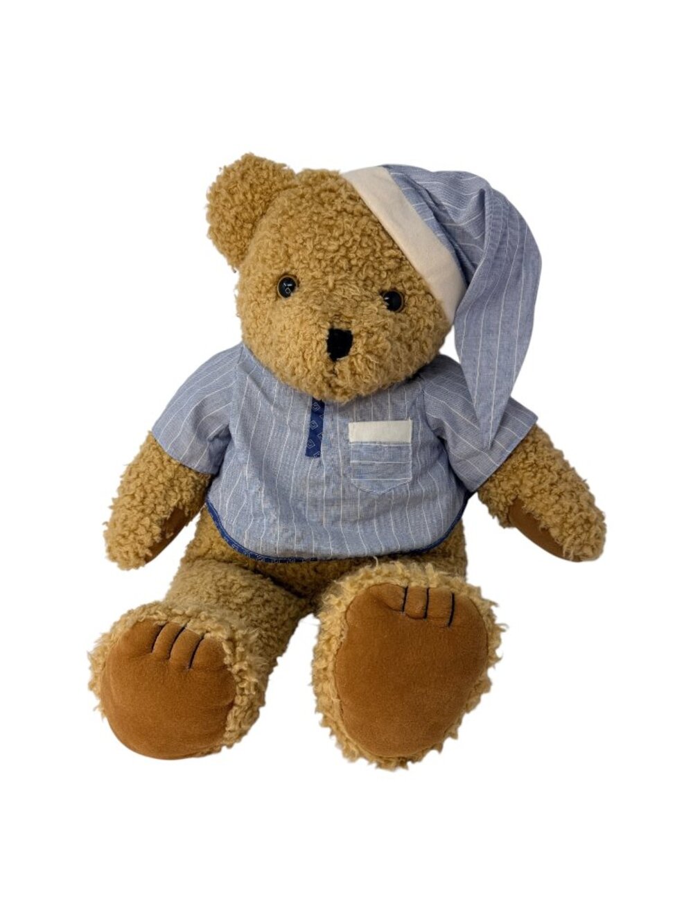 Vintage JCPenney Teddy Bear Pajamas Hat‎ Large Plush 24" 1990s Night Shirt Cap
